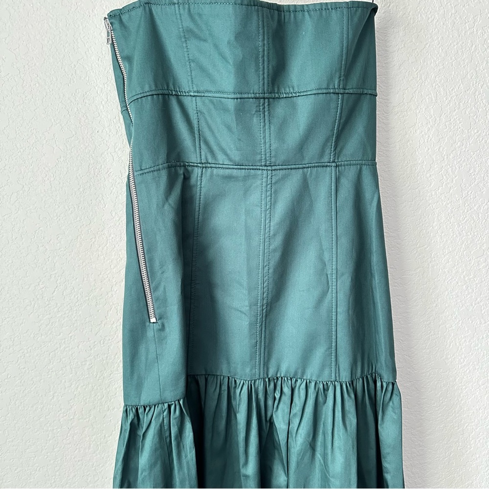 New $119 Zara Green Midi Dress with Topstitching 2550/335 Small - Picture 13 of 14